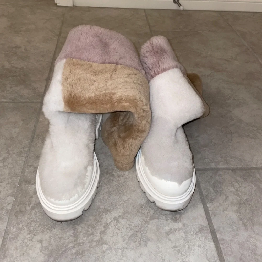 FREE PEOPLE Happy Thoughts  Color Block Shearling Boots Size 38/8